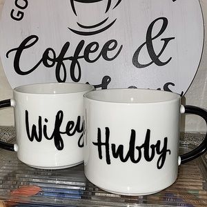 Hubby & Wifey Matching Coffee Mug Set